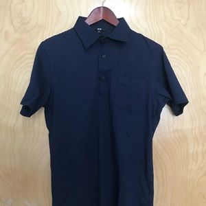 Uniqlo Airism Navy Blue Polo Shirt w/ Shirt Collar
